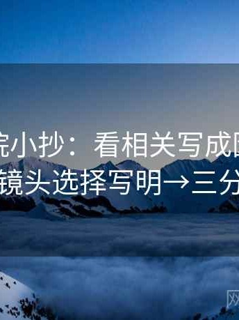 蜂鸟影院小抄：看相关写成因果了吗→做把镜头选择写明→三分钟走读